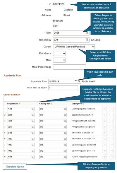 Generate Quotation